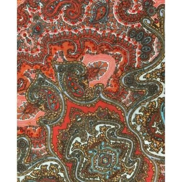 French Blue Women's Multicolor Paisley Shirt Back Embroidered 3/4 Sleeves Top XL - Picture 4 of 6